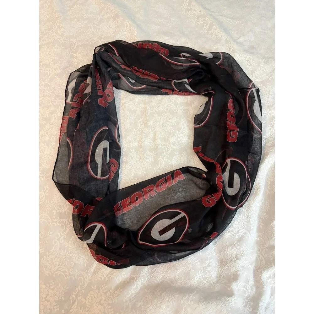 Georgia Bulldogs Football College Infinity‎ Red & Black Print Scarf Cowl